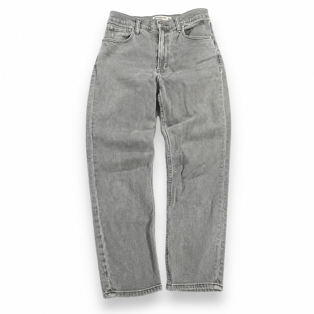 Abercrombie & Fitch Women 25 /0 Short Grey Jeans The Mom High Rise Relaxed Taper